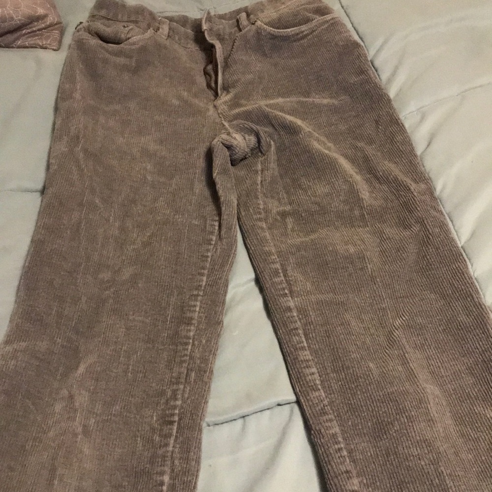 Gray corduroys